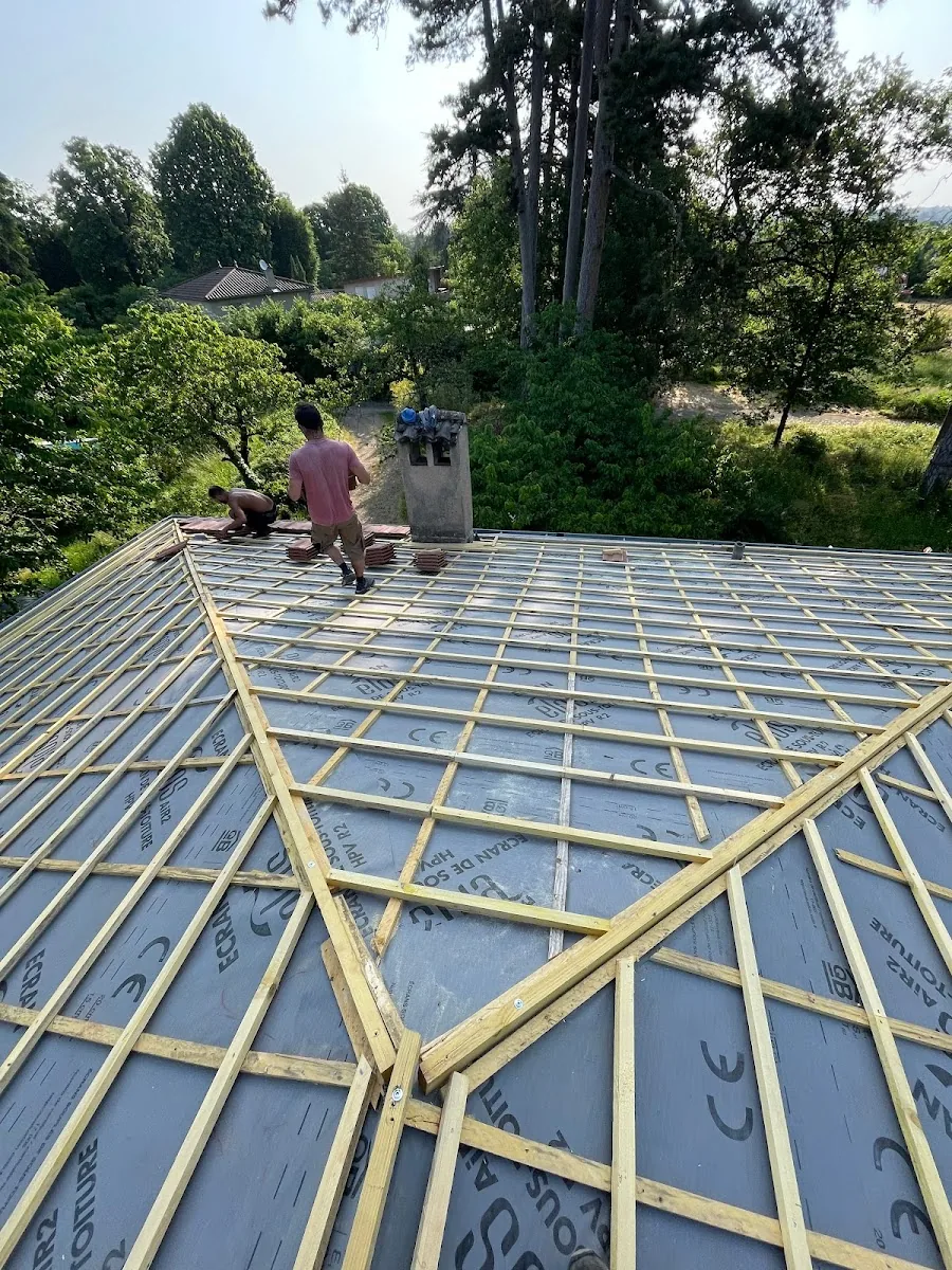 Charpente neuve vue drone